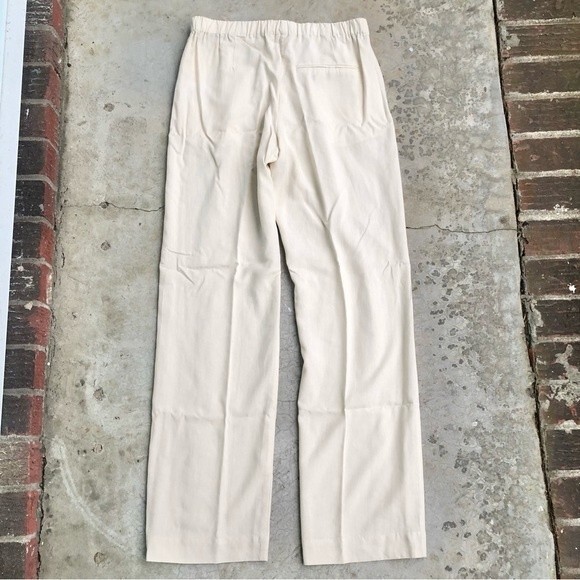 Samsoe Hoys Straight Leg Pants Trousers Pull On Neutral Beige Linen Blend XL NWT - Picture 7 of 7